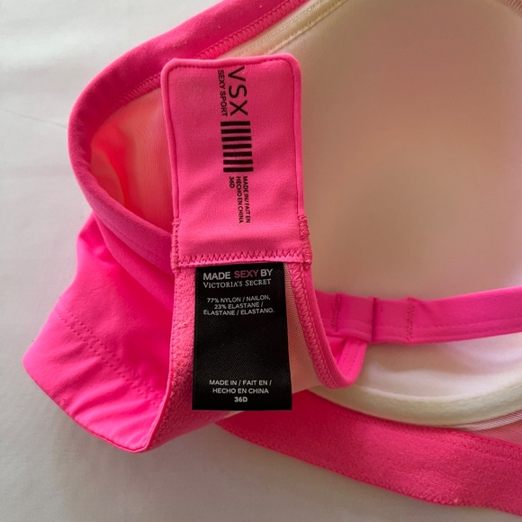 Victoria's Secret VSX Sport Bra Padded Racerback Pink Sz 36D - Picture 2 of 8